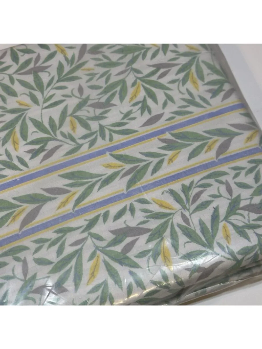 Vintage IKEA Belinda Duvet Cover Set Green Leaf Floral Cotton Twin NOS